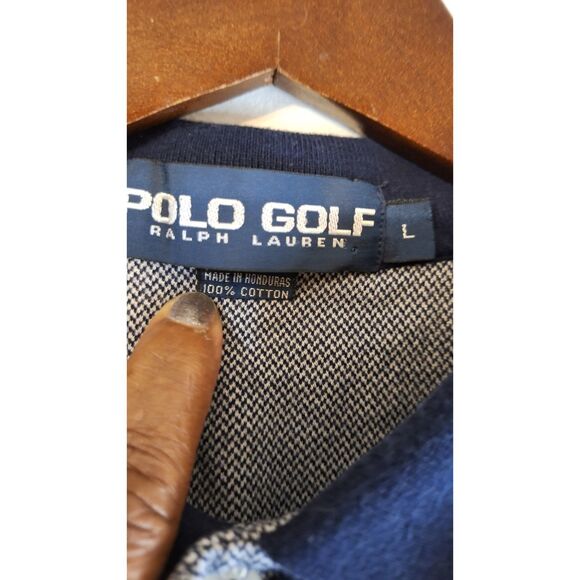 VINTAGE POLO RALPH LAUREN GOLF LOGO GOLFER MOTIF MEN'S LARGE 90'S COTTON SHIRT - Picture 3 of 6